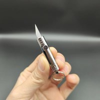 Couteau miniature en laiton pour découpe de papier, porte-clés d'autodéfense, outil de démontage exquis et portable pour activités extérieures et travaux d'art express