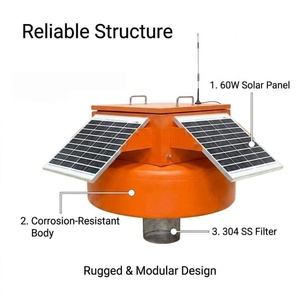 Station de surveillance flottante de la <span class=keywords><strong>pollution</strong></span> des eaux avec alimentation solaire stable 60W et sonde numérique intégrée pour la mesure du DO, du pH et de l'EC - Product Image 6