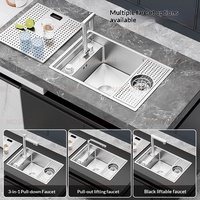 MOSHE Évier en acier inoxydable 304 avec égouttoir dissimulé amovible et désodorisant, idéal pour les cafés, salons de thé et bars.