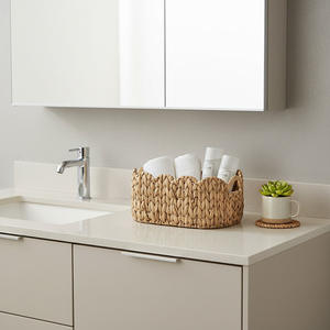 Panier de rangement tissé à la main, rectangulaire, 41x27x18cm, pour salle de bain, chambre à coucher, organisation des jouets et des articles divers - Product Image 3