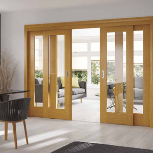 Porte de grange à double vitrage en aluminium, coulissante et en verre, avec cadre fin, design moderne - Product Image 1