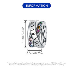 Original white copper <b>bead</b> <b>bracelet</b> - DIYforever colored zircon positioning <b>bead</b> pendant jewelry, personalized women's jewelry - Product Image 3