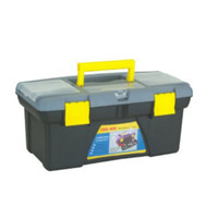 Boîte à outils multifonctionnelle en plastique de 16,5 pouces avec couvercle transparent et plateau amovible pour garage, atelier, usine, directement de l'usine, OEM ODM