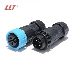 LLT M19 2 3 4 Pin docking Waterproof Connector IP68 Circular LED Power Cable Plug Socket Connector Screw Power Connector