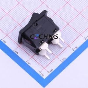 SDDJE33300 Rocker Switch Through hole Component (THT) Switch Concave Bend PC Pin Black 10A - Product Image 2