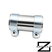 Collier de serrage double pour échappement en acier inoxydable 304, plié intérieurement, poli miroir, performance 100 % étanche, double échappement haute performance, métrique