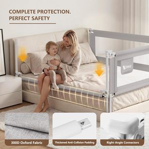 Sponda per <span class=keywords><strong>Letto</strong></span> per Bambini, Barriera Verticale Sollevabile, <span class=keywords><strong>Protezione</strong></span> di Sicurezza, Sponda per <span class=keywords><strong>Letto</strong></span> per Proteggere Bambini Piccoli, Neonati e Bambini dai Caduti - Product Image 2