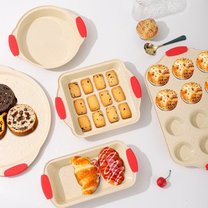 ชุดถาดอบขนม 10 ชิ้น เคลือบสารกันติด ทำจากเหล็กคาร์บอน สำหรับอบขนมปัง พิซซ่าที่บ้าน ใช้กับเครื่องล้างจานได้ สีขาว - Product Image 1