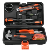 Kit d'outils à main DIY en acier à haute teneur en carbone durable de 9 pièces, porte-embout de clé hexagonale, boîte à outils personnalisable OEM, garantie de 3 ans