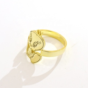 Anello per Bambini <span class=keywords><strong>con</strong></span> Personaggi dei Cartoni Animati, Personalizzabile <span class=keywords><strong>con</strong></span> <span class=keywords><strong>Nome</strong></span> <span class=keywords><strong>Inciso</strong></span>, Gioielli Delicati per Donne, Regalo in Acciaio Inossidabile Dorato per Uomini - Product Image 2