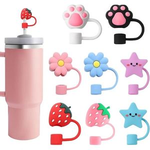 Custom Disposable Modern Silicone Tip Cover Cap 10Mm 3D Bow Flower Straw Topper 40Oz Bar Accessories - Product Image 2
