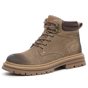 Bottes Martin élégantes pour hommes de haute qualité en cuir véritable automne hiver prix bon marché hauteur de la cheville doublure en daim Type de fermeture à lacets - Product Image 2