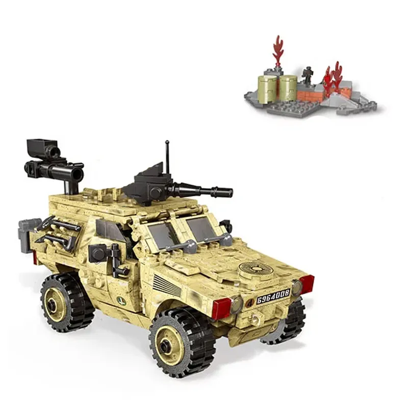 Xingbao Gepanzertes Militär auto mit Rädern Modellbau steine Armee Fahrzeug block Spielzeug für Kinder
