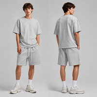 Ensemble court tricoté 100 % coton pour homme, grande taille, avec logo personnalisé, écoresponsable, léger, uni, idéal pour l'été