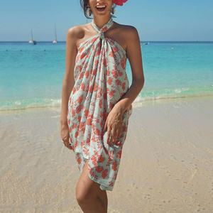 OEM Women's Hawaiian <b>Printed</b> Soft Luxury Sarong Customized High Quality 100% Rayon Voile Pareos - Product Image 1