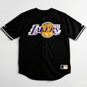 Logotipo personalizado <span class=keywords><strong>Lakers</strong></span> Béisbol Jersey Poliéster Baloncesto Equipo Fans Béisbol Jersey - Product Image 1