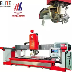 Hualong Machines Italiaans Systeem Multifunctionele Automatische 5 As Cnc Brug Waterjet Zaagsteen Snij-En Freesmachine