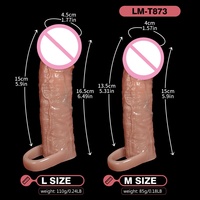 Manchon réaliste pour pénis, extenseur de pénis creux en silicone, agrandisseur réutilisable avec allongement du gland, jouets sexuels pour une extension du temps