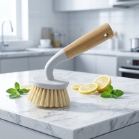 Brosse de nettoyage multifonctionnelle pour ustensiles de cuisine, vente directe usine, brosse naturelle à poils avec manche en bois