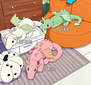 Jelly Catt Cotton Plush Toy Snow <strong>Dragon</strong> Furry Stuffed Animals Soft Weighted Throw <strong>Pillow</strong> <strong>with</strong> PP Fill - Product Image 5