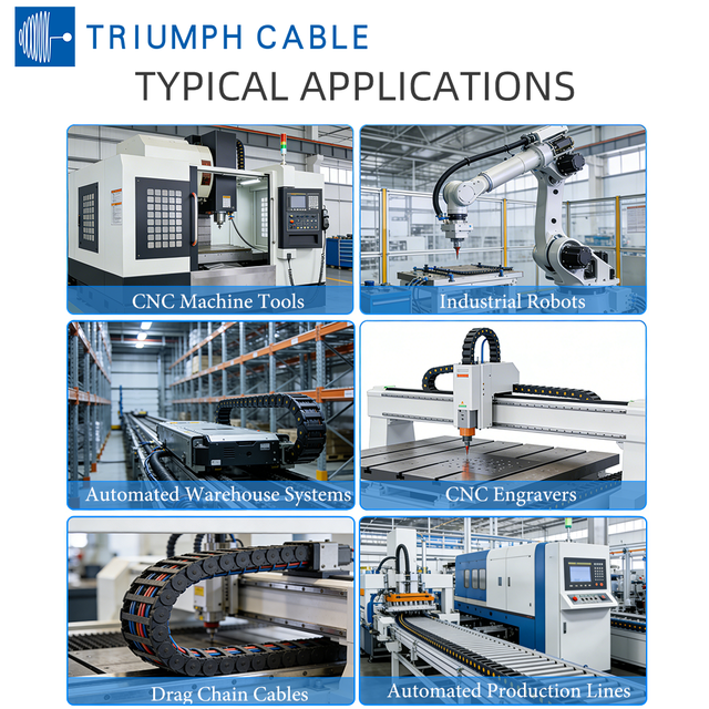 Triumph Cable Custom CE Extra Flexible Servo Data Transmission Cable Drag Chain Cable Robotic Arm Hybrid Control Signals Cable