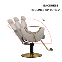 Fauteuil de Barbier Salon Moderne Ajustable Inclinable Portable pour Hommes, Siège de Salon pour Coiffeur