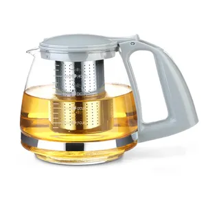 New cổ điển thủy tinh trong suốt ấm trà với Infuser ấm trà