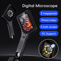 Outils de réparation industriels Loupe de bijoutier Microscope numérique Caméra Tête de montage Loupe avec 8pcs Lumière LED