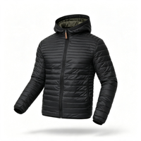 `Veste d'hiver courte matelassée à capuche homme, multi‑poches zippées, style extérieur décontracté, vente en gros OEM ODM`