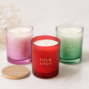 Velas Aromáticas de Cera de Soya con Logotipo Personalizado LF, Vela de Aromaterapia en Frasco de Vidrio Degradado de Alta Calidad para Dormitorio, Spa, Hogar, Regalo - Product Image 2