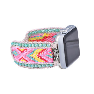 Diseño creativo Nylon tejido <span class=keywords><strong>iwatch</strong></span> Samsung/FitbitSmart Watch Band BOHO Crystal pulsera de una sola capa reloj inteligente al por mayor - Product Image 4