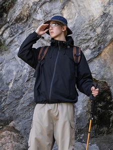 Giacche da esterno antivento da uomo e donna con cappuccio per abiti da alpinismo primavera autunno inverno - Product Image 4