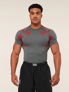 T-shirt de performance à séchage rapide pour homme avec logo personnalisé, respirant, extensible dans les 4 sens, à manches courtes pour la course et l'entraînement en salle de sport - Product Image 2