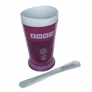 Taza de yogur de doble pared de plástico Mezcla de taza de batido granizado de helado Mezclador de taza con cuchara - Product Image 1