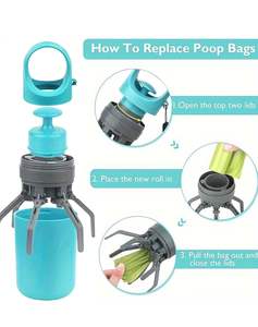 Recogedor de Excrementos de Perro para Exteriores con Dispensador de Bolsas Integrado y Mango Extensible - Product Image 3