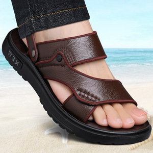 Sandales à lanières croisées pour hommes, chaussures de plage décontractées, marron, semelle épaisse, imperméables, antidérapantes, taille adulte 40 - Product Image 1