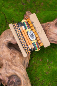 Juego de 5 Pulseras de Cuero Trenzado Unisex, Clásicas, Vintage, con Dije de Árbol de la Vida y Timón, Cuentas de Madera, Estilo Étnico Tribal - Product Image 6