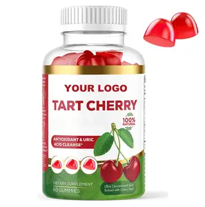 Private label Anti-aging suplemen kesehatan Gummies Acai Berry Tart Cherry Gummies untuk pembersih asam urat