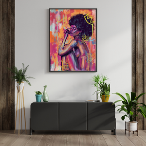 Toile d'art moderne noire « Color Me Beautiful » : Femme Afro-Américaine Bqva6435 - Product Image 3