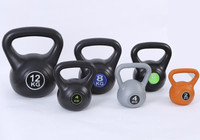 Kettlebell Unisexe Personnalisé Noir Uni en PE, Équipement de Fitness à Tête Ronde, Poids Libres pour Usage Domestique en Ciment