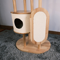 Nouvelle Conception Moderne Écologique : Maisons en Bois pour Chatons, Griffoirs en Sisal de Grande Taille, Perchoirs en Fourrure avec Fonction de Suspension Lumineuse