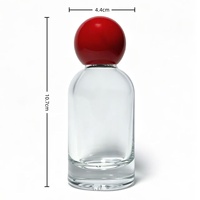 Botol Parfum Natal 50ml Langsung dari Pabrik, Tutup Bola Merah, Botol Silinder Kaca Bening, Dapat Diisi Ulang, Gaya Ornamen, Meriah