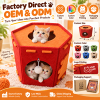 Maison pour chat en feutre hexagonal, interactive, pour intérieur, avec boule suspendue, lit de jeu pour chat, couleur personnalisée, vente en gros OEM