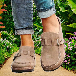 Mules à boucle pour femmes, bout rond, semelle épaisse, sandales à enfiler, chaussures décontractées d'été pour la plage - Product Image 2