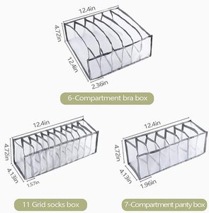 Set of 3 <strong>Underwear</strong> Drawer <strong>Organizer</strong> for Women Foldable <strong>Underwear</strong> Storage Box <strong>Organizer</strong> Closet <strong>Underwear</strong> <strong>Organizer</strong> - Product Image 2