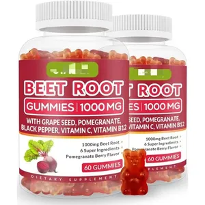 OEM private label Organic Beet Root Heart Chews Red Beet root Chew Soft Candy for Herbal Energy Boost Immune Support