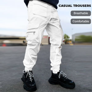 Pantalons Cargo <span class=keywords><strong>Homme</strong></span> Vente en Gros d'Usine Streetwear Hip Hop Longs Pantalons Kaki de Survêtement avec Multi-Poches - Product Image 6
