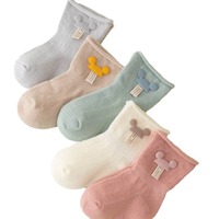 Chaussettes mi-hautes respirantes en tricot doux pour bébés et tout-petits, style printemps, pour garçons et filles, motif dessin animé, ne se déchirant pas