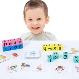 Nuovo arrivo 26 lettere alfabeto in legno Puzzle ortografia parole inglesi giochi incantesimo giocattoli per l'apprendimento giocattoli educativi