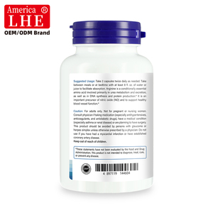 Fabricante de Suplementos de L-Arginina Shecome con Certificación GMP para Hombres, Apoyo Energético e Inmunológico, L-Arginina 200, Cápsulas de L-Arginina - Product Image 6
